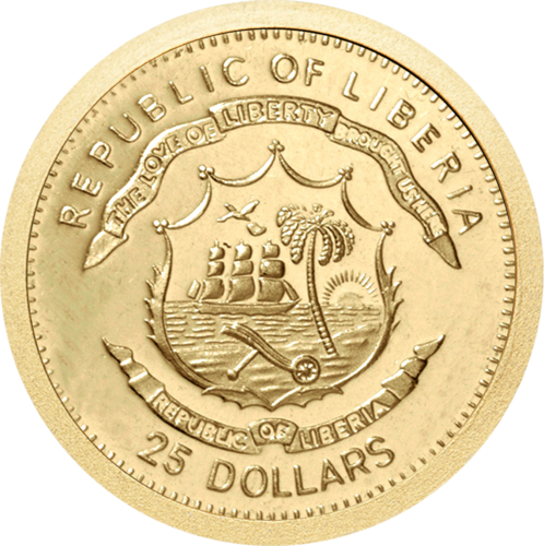 2005 Liberia Pope Benedict XVI $25 gold coin (2)