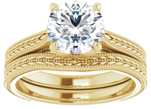 Sužadėtuvių Žiedas „Solitaire“ 585 Geltonojo Aukso Round 7.4mm (8)