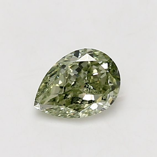 0.6 carat Fancy Yellow Green-SI2 Natūralus Pear Deimantas (1)