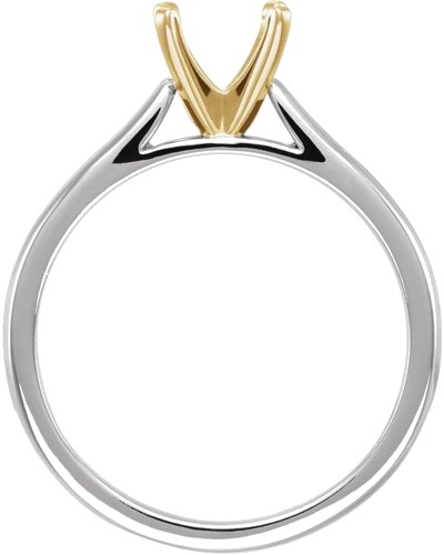 14K White Yellow 6.5 mm Round Solitaire Engagement Ring Mounting (2)
