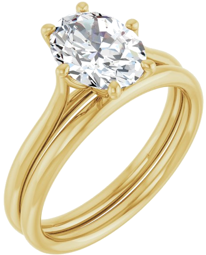 14K Yellow 9x7 mm Oval Engagement Ring Mounting (6)