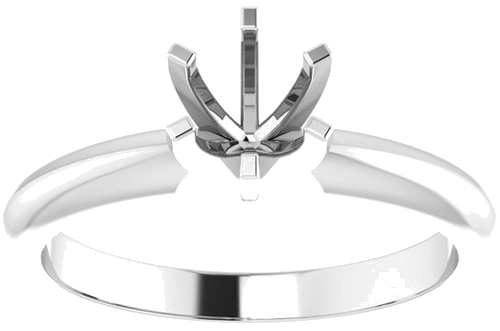 Platinum 5-5.3 mm Round 6-Prong Solitaire Ring Mounting (3)