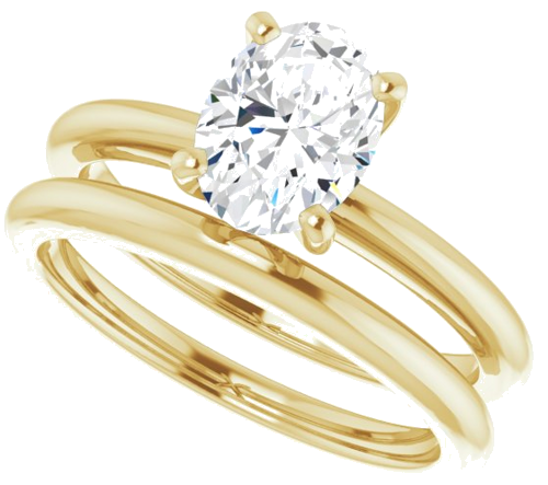 18K Yellow  8x6 mm Oval Solitaire Engagement Ring Mounting (10)