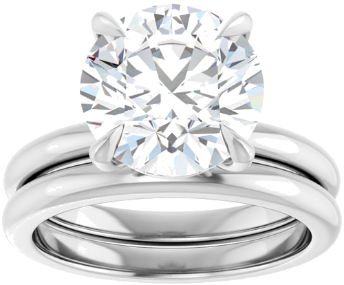 14K White 10 mm Round Solitaire Engagement Ring Mounting (4)