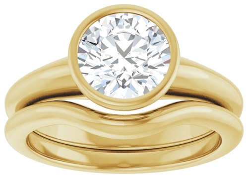 Sužadėtuvių Žiedas „Bezel-Set Solitaire“ 14k yellow gold Round 7.4mm (8)