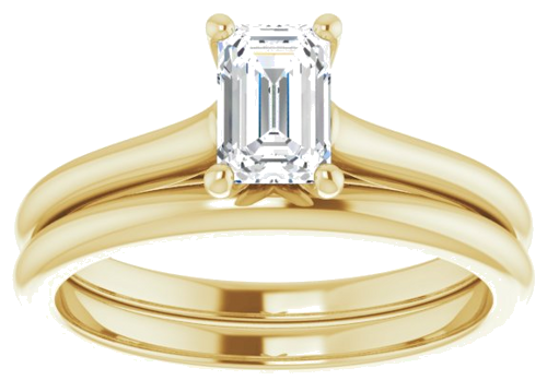 Sužadėtuvių Žiedas „Accented“ 14k yellow gold Emerald 6mm x 4mm (8)