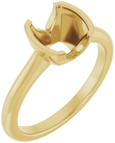 Sužadėtuvių Žiedas „Half-Bezel Solitaire“ 14k yellow gold Cushion 7mm (1)