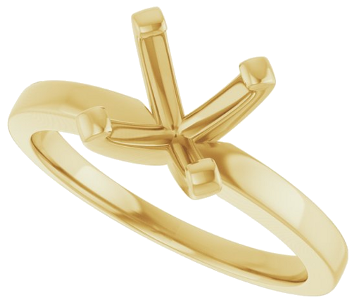 10K Yellow 7x7 mm Cushion Solitaire Engagement Ring Mounting (5)