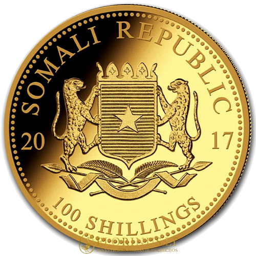 1/10 oz Слон 2017 Сомали золотая монета (3)