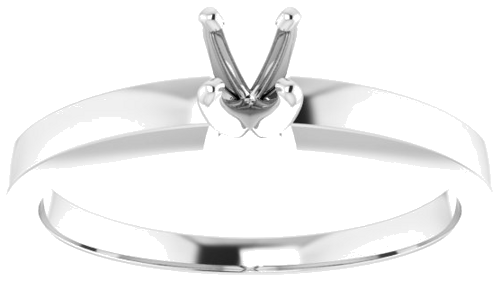 14K White 3.5-3.9 mm Round 4-Prong Solitaire Ring Mounting (3)