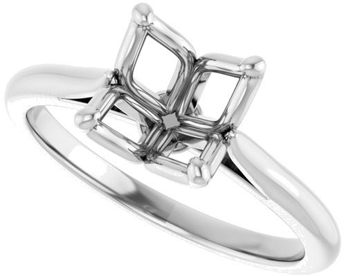 Sužadėtuvių Žiedas „Solitaire“ 585 Baltojo Aukso Round 8mm (5)