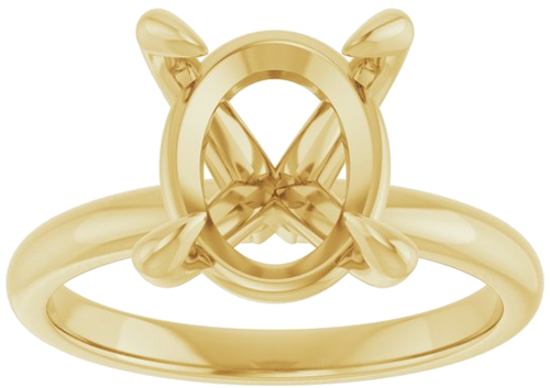 Sužadėtuvių Žiedas „Solitaire“ 585 Geltonojo Aukso Oval 11mm x 9mm (3)