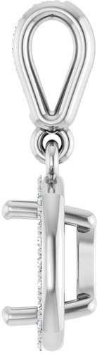 Pakabukas „Accented Halo-Style“ 14k white gold Cushion 7mm (3)