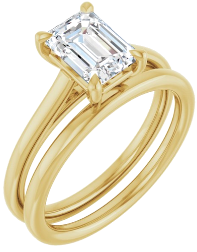 Sužadėtuvių Žiedas „Claw-Pong“ 10k yellow gold Emerald 7.5mm x 5.5mm (6)