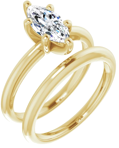 Sužadėtuvių Žiedas „Solitaire“ 585 Geltonojo Aukso Marquise 10mm x 5mm (6)