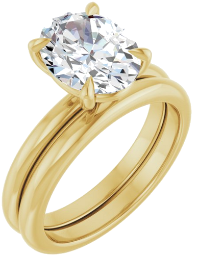 18K Yellow 10x8 mm Oval Solitaire Engagement Ring Mounting (6)