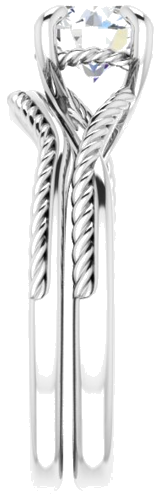 Sužadėtuvių Žiedas „Solitaire Rope“ 585 Baltojo Aukso Round 6.5mm (9)