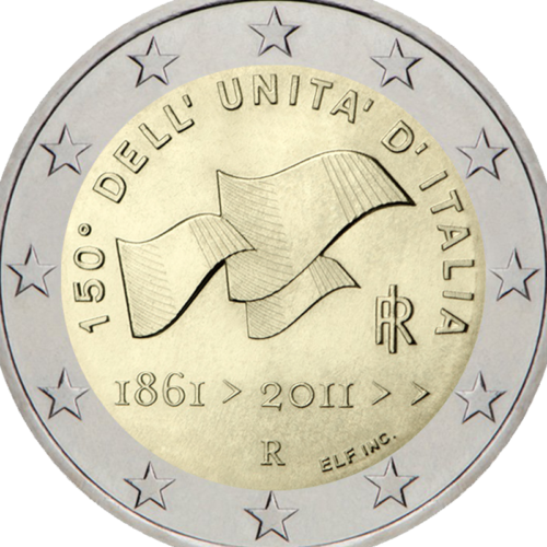 2011 Italija Dell unita D Italia 2 eurų moneta (2)