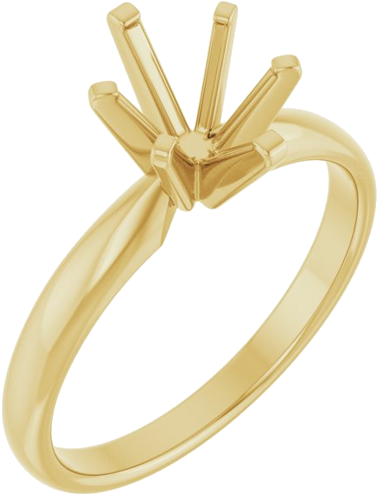14K Yellow 8 x 6 mm Oval Solitaire Engagement Ring Mounting (1)
