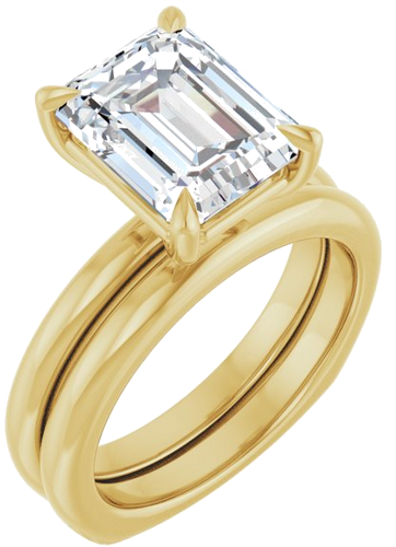 Sužadėtuvių Žiedas „Claw-Prong Euro Shank“ 18k yellow gold Emerald 10mm x 8mm (6)