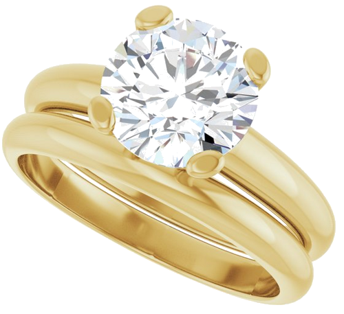 14K Yellow 8.2 mm Round Solitaire Engagement Ring Mounting (9)