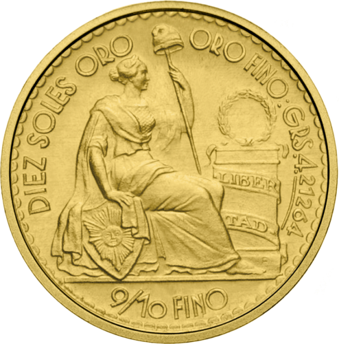 10 Soles Oro (1956-1969) Peru Respublikos auksinė moneta (1)