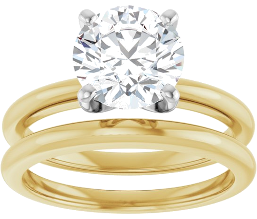 14K Yellow   Platinum 8 mm Round Solitaire Engagement Ring Mounting (8)