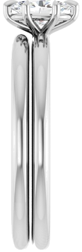 14K White 6x4 mm Oval Solitaire Engagement Ring Mounting (9)