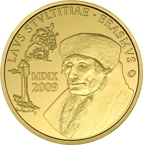 50 евро Эразм Роттердамский 2009 Бельгия золотая монета (1)