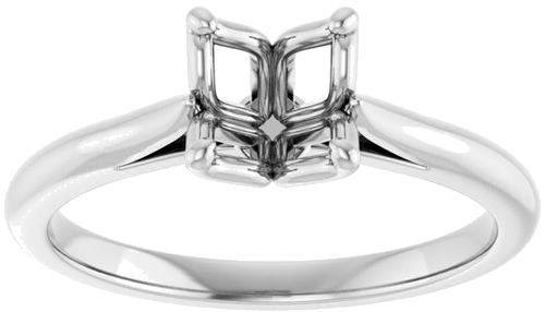 14K White  6.5 mm Round Solitaire Engagement Ring Mounting (3)