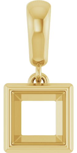 Pakabukas „Bezel-Set Charm“ 14k yellow gold Square 5.5mm (1)
