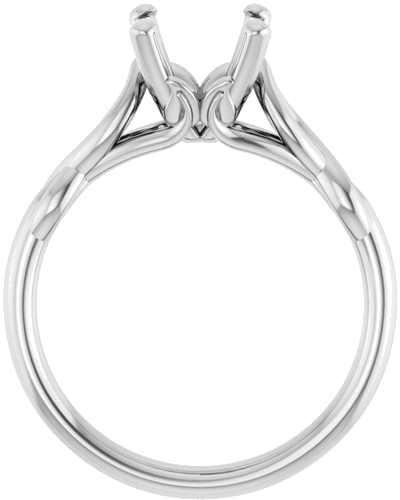 Sužadėtuvių Žiedas „Solitaire Sculptural“ 14k white gold Cushion 7mm (2)