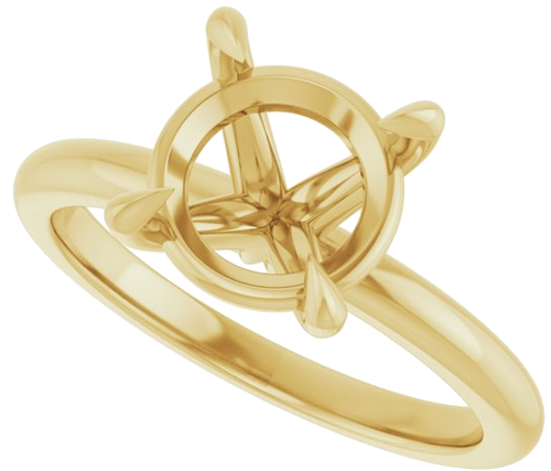 Sužadėtuvių Žiedas „Claw-Prong“ 14k yellow gold Round 9mm (5)