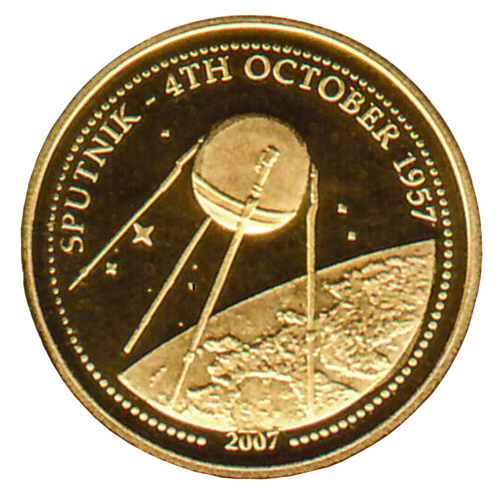 500 Togrog Sputnikas 2007 Mongolija auksinė moneta (1)