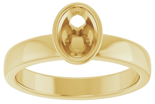 Sužadėtuvių Žiedas „Bezel-Set Solitaire“ 14k yellow gold Oval 7mm x 5mm (3)