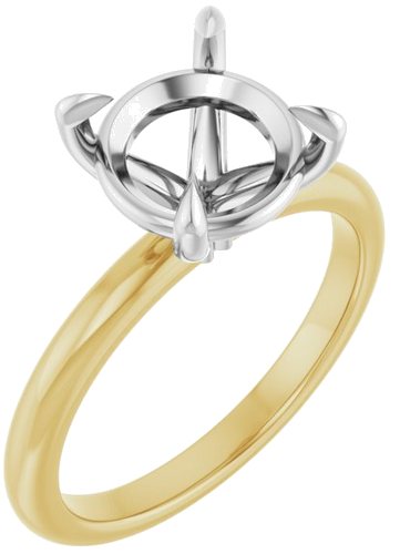 Sužadėtuvių Žiedas „Claw-Prong“ 18k yellow/white gold Round 9.4mm (1)