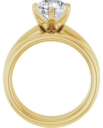 14K Yellow 8 mm Round Engagement Ring Mounting (7)