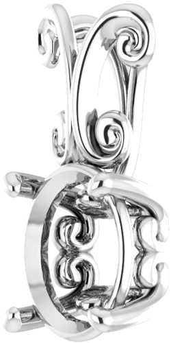 Pakabukas „Solitaire“ 14k white gold Oval 9mm x 7mm (2)