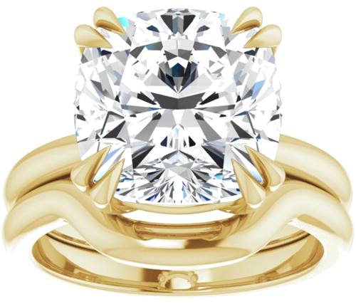 Sužadėtuvių Žiedas „Double Claw-Prong Solitaire“ 14k yellow gold Cushion 11mm (8)