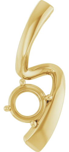 Pakabukas „Solitaire Freeform“ 14k yellow gold Round 5.8mm (1)