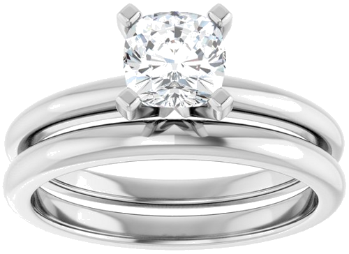Sužadėtuvių Žiedas 10k white gold Cushion 5.5mm (8)