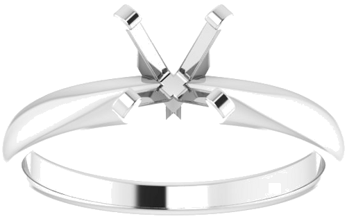 14K White 5.7-6.0 mm Round Solitaire Engagement Ring Mounting (3)