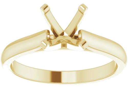 14K Yellow 7 mm Round Solitaire Engagement Ring Mounting (2)