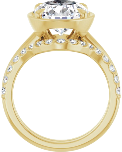 Sužadėtuvių Žiedas „Claw-Prong Solitaire Bezel-Style“ 14k yellow gold Oval 12mm x 10mm (7)