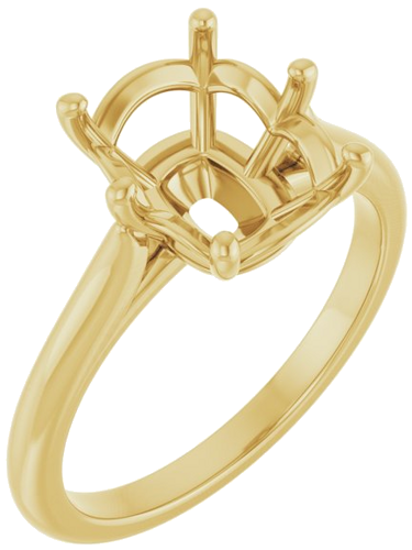 Sužadėtuvių Žiedas 14k yellow gold Elongated Cushion 10mm x 8mm (1)