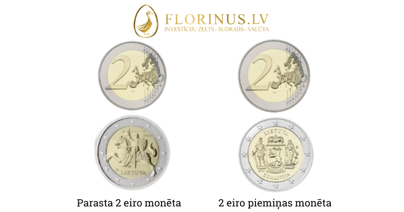 Parasto un piemiņas monētu salīdzinājums