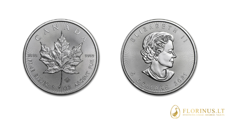 Klevo lapas sidabrinė moneta