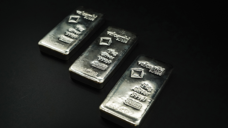 three 1 kg silver bars
