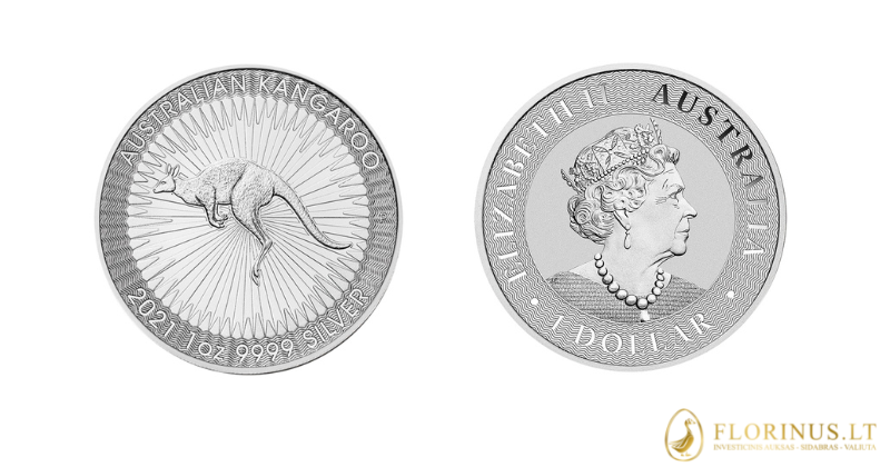 sidabrinė kengūros moneta